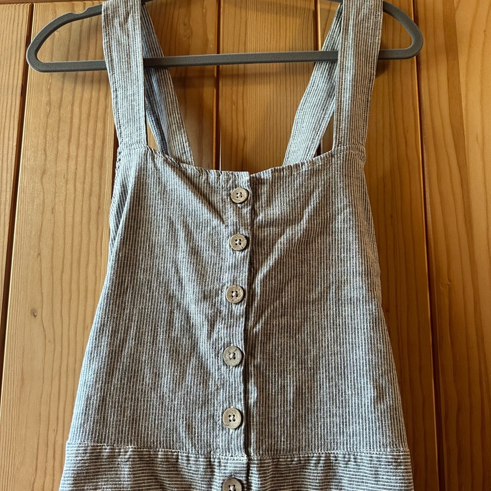 Aventura Gray Striped Sleeveless Dress